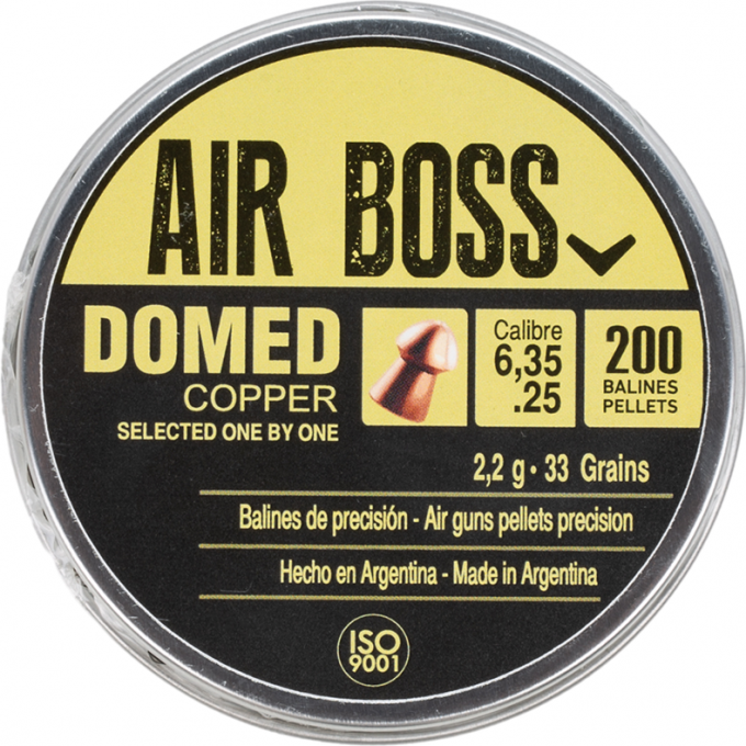 Пуля пневматическая APOLO AIR BOSS DOMED 6,35мм, 2,2гр (200 шт.) AirBossDomed-6.35-2.2