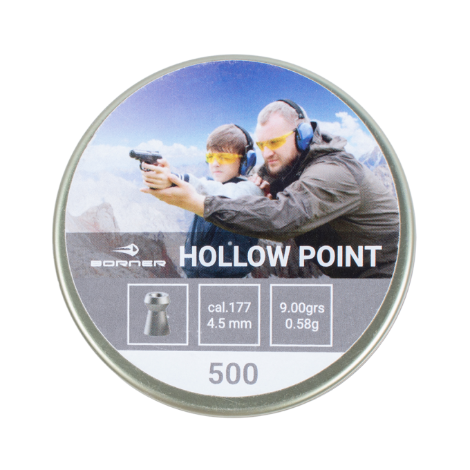 Пуля пневматическая BORNER HOLLOW POINT 4,5мм, 0,58гр (500 шт.) 00184653