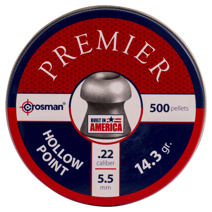 Пуля пневматическая CROSMAN PREMIER HOLLOW POINT 5,5мм, 14,3гр (500 шт.) 00191112